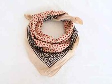 Boho Block Print Bandana Scarf Handmade Cotton Head Wrap Indian Print Neck Scarf