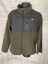 New Balance Men's Full Zip Fleece Jacket Army Green/Black Size M