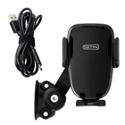 Phone Holder Automatic Clamping Bracket USB Charger Fit For Harley 1'' Handlebar
