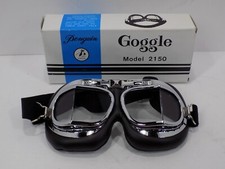 Penguin Goggles Model 2150 Black Steel Eye Frame Leather Cushion Motorcycle Ski