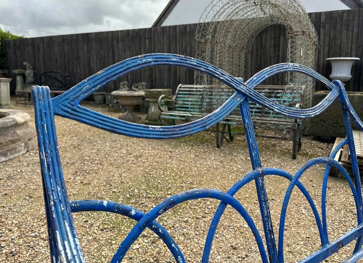 Early Regency Reeded Wrought Iron Garden Bench Regency Garden