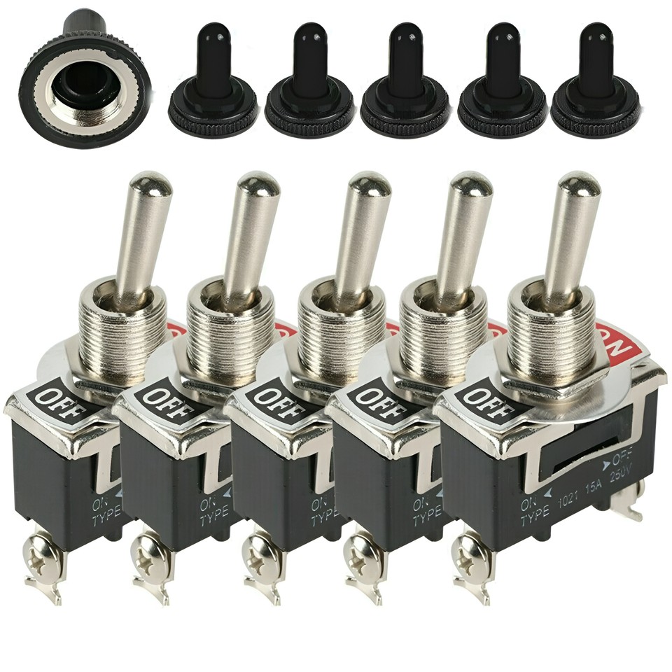 4 Pezzi Interruttore A Levetta SPST, 10A/12VDC, 6A/24VDC, ON-OFF In Metallo 2 Te - 14