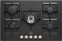 Elleci PGSP75140CS Ebene Kochen 5 Brenner 75CM Granitek Schwarz Gitter Gusseisen