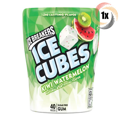 1x Bottle Ice Breakers Kiwi Watermelon Flavor Ice Cubes | 40 Pieces Per Bottle