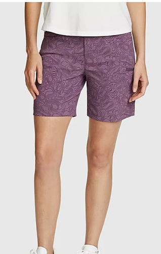 Eddie Bauer Women's Rainier Shorts Camo Print NWT color Mulberry Size 6 - Picture 1 of 3