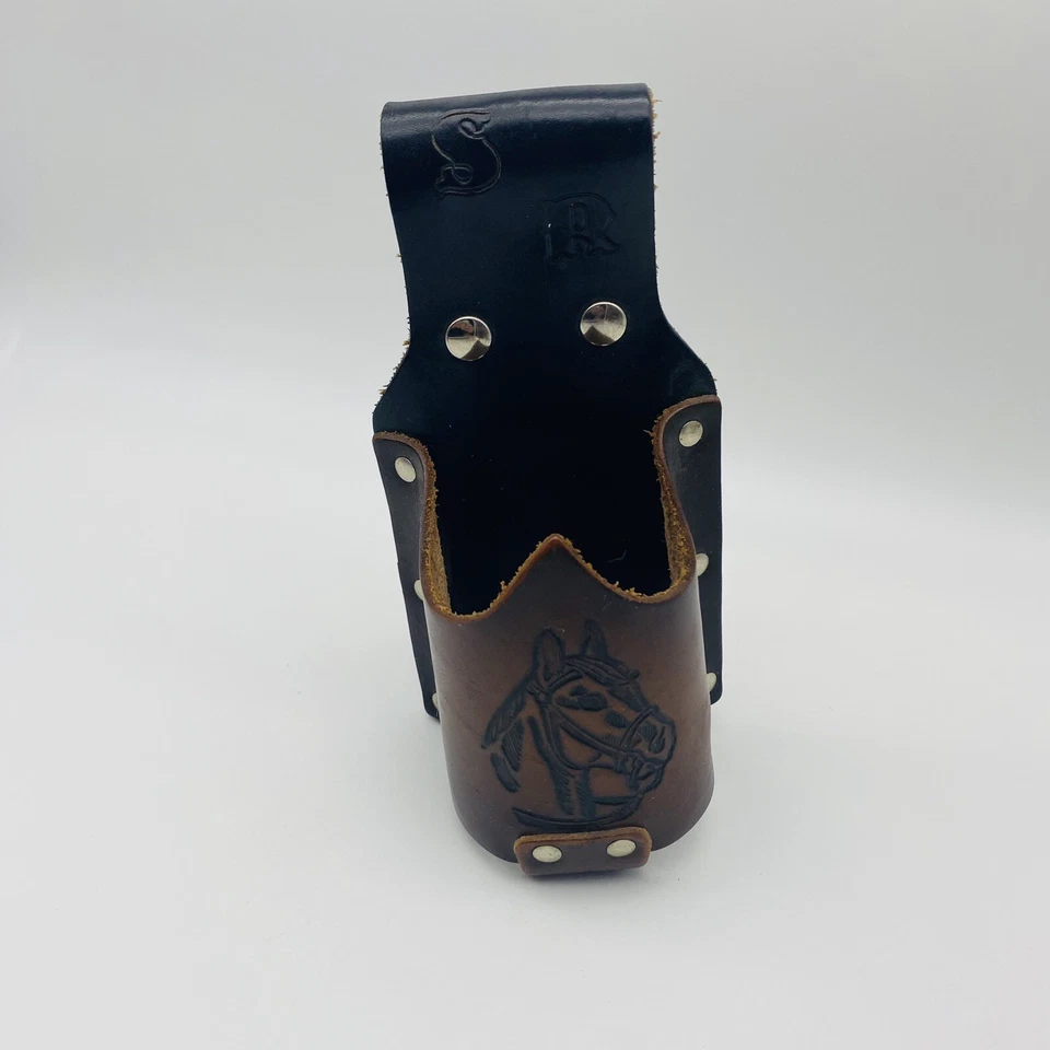 Beer Belt Leather Waist Bottle Holder Usa Handmade Horse "SR" initials - Image 4 of 4