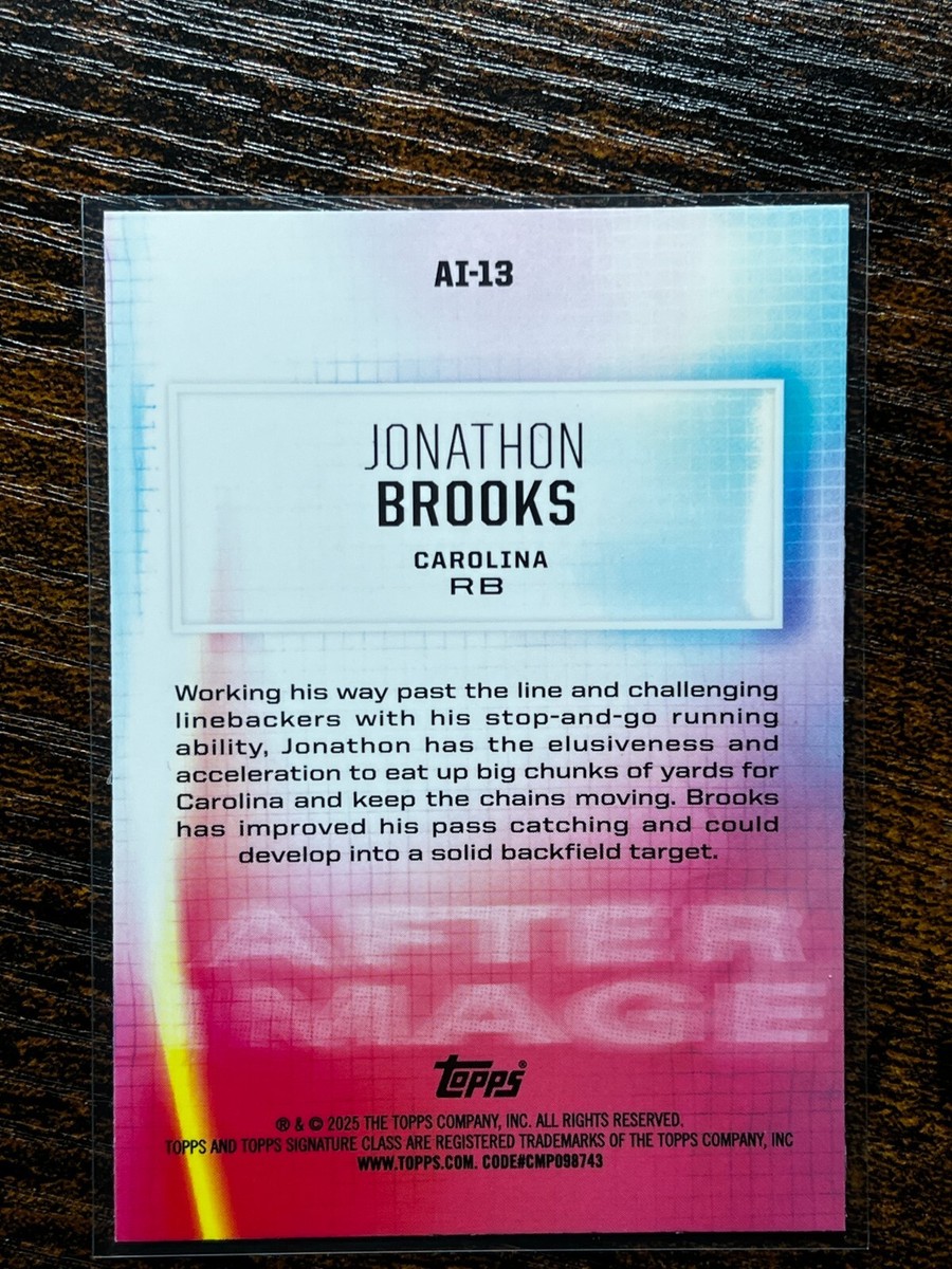 Jonathan Brooks 2024 TOPPS SIGNATURE CLASS AFTER IMAGE INSERT Rookie Card - Main Image