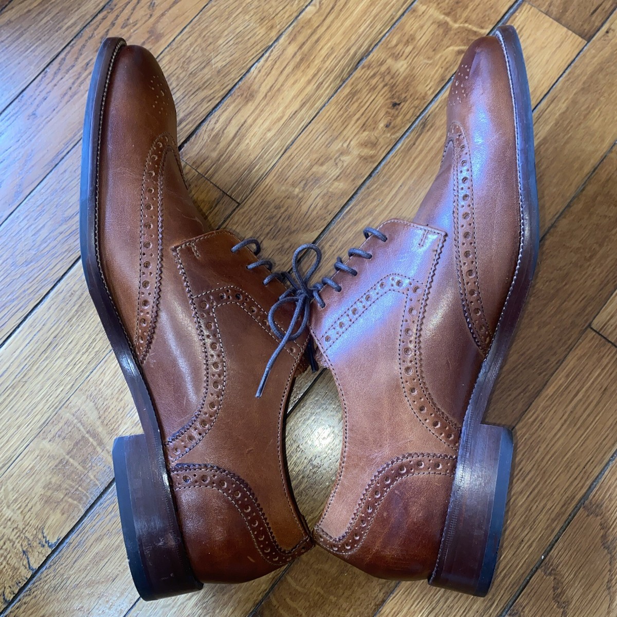Cole Haan Benton MDL Wing Tip II Derby Tan Leather Shoes  display picture 2