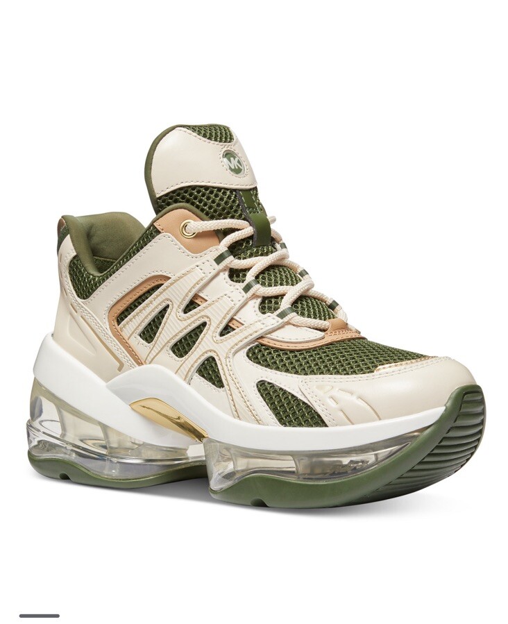 Michael Kors Olympia Sport Extreme Green Mesh Sneakers Shoes Flats