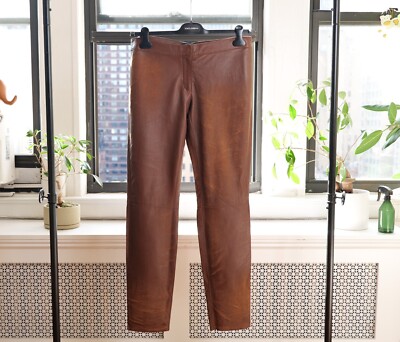 Dolce Gabbana Vintage Brown Runway Leather Pants (Size IT44) - Main Image