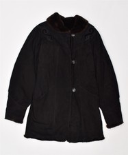 Linea Fontani Womens Reversible Shearling Jacket It 44 Medium Black Qx02