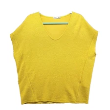 Dex Blouse Top Womens Medium Yellow Bright Business Office Urban Pop 