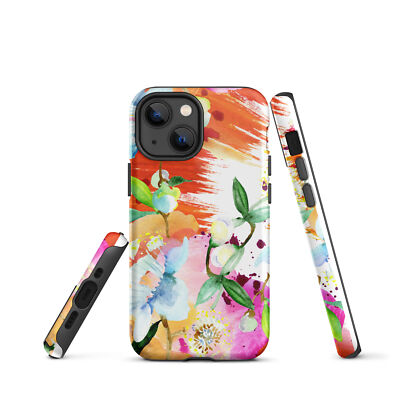 Beautiful and colorful watercolor Tough iPhone case for iPhone 13, iphone14