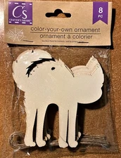 Crafter's Square - Color Your Own Ornament - Cat - Halloween - 8 Pcs