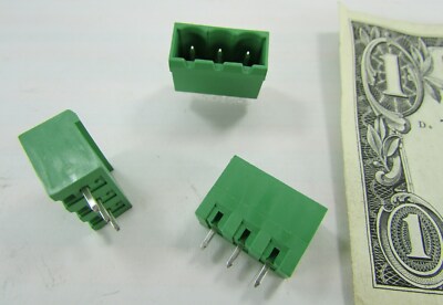 Lot 10 Phoenix 3-Pin Male Vertical Shrouded Headers 1755749 MSTBVA 2.5/3-G-5.08