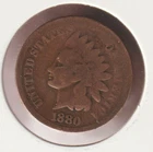 US Rare Old 1880 Indian Head Penny Coin Native American Collection Shield Cent
