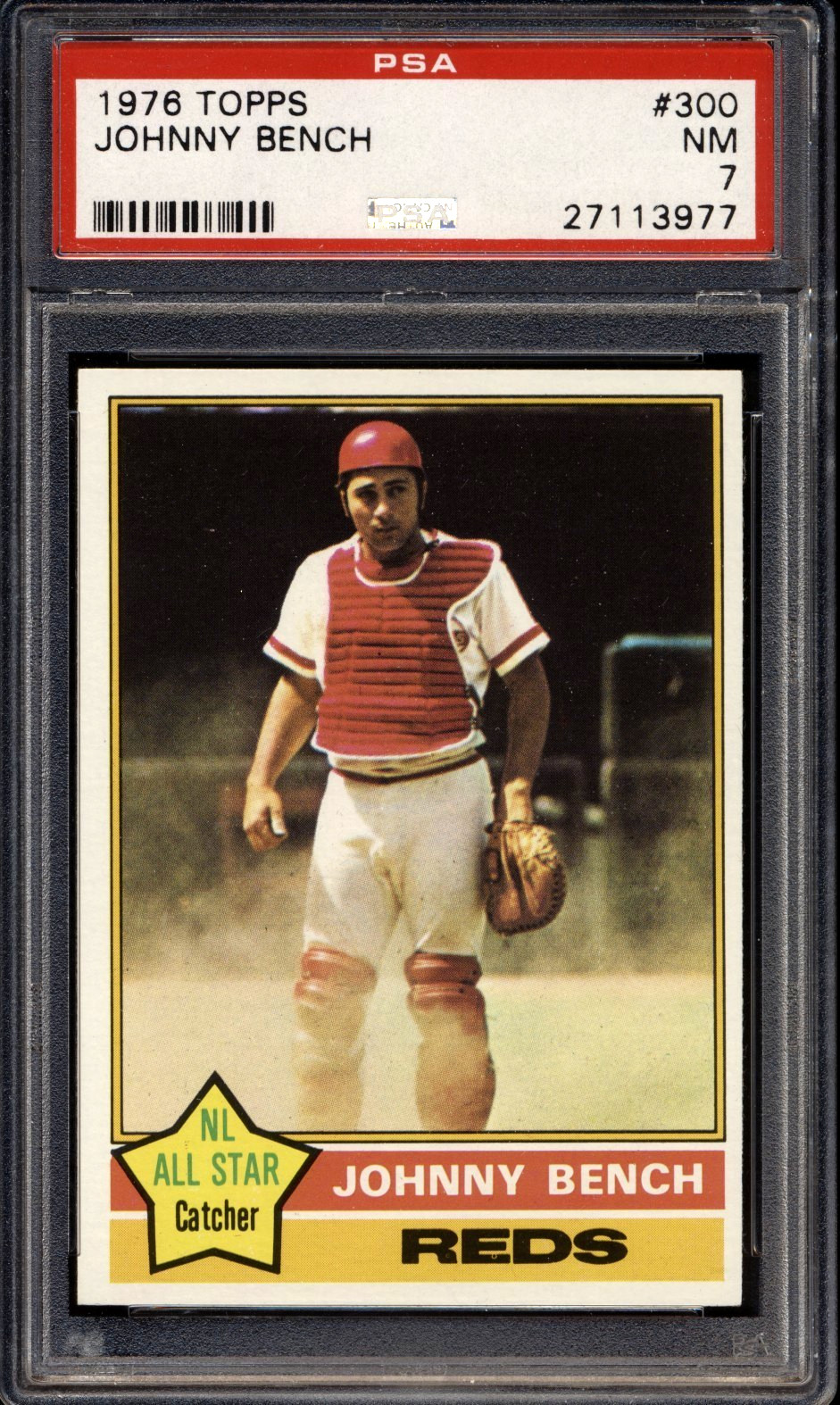 1976 Topps Johnny Bench Reds #300 PSA 7 NM HOF