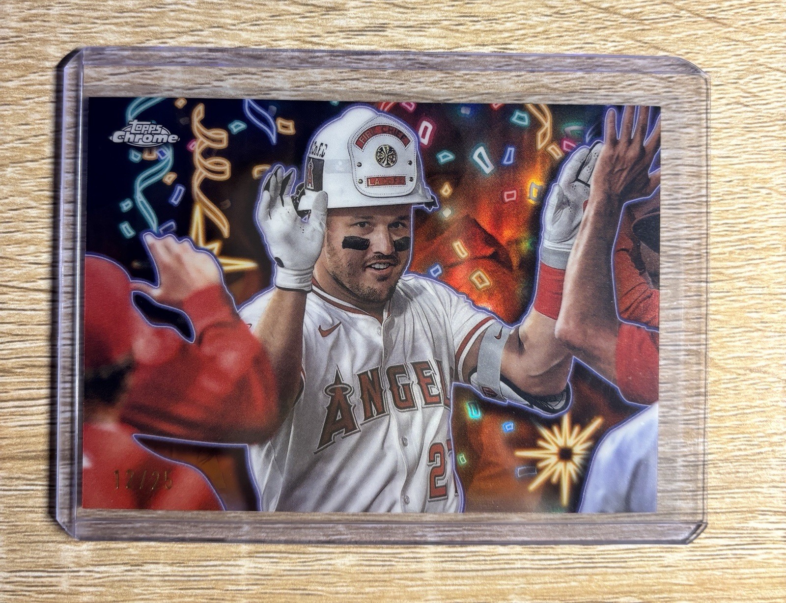 2025 Topps Chrome Update - CELEBRACION MIKE TROUT #CT-10 Orange Refractor /25