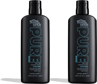 2x Bondi Sands Pure Bronze Ultra Dark Self Tan Foaming Water 200ml