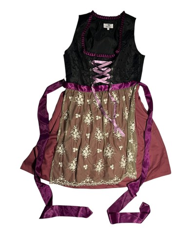 EDLENICE TRACHTENMODE Pink/Black BAVARIAN DRESS German Oktoberfest Women 48