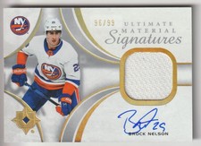 2021-22 ULTIMATE COLLECTION MATERIAL SIGNATURES AUTO BROCK NELSON 96/99 NEW YORK