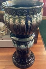 BRUSH MCCOY ARTS & CRAFTS JARDINIERE & BASE CALLA LILY