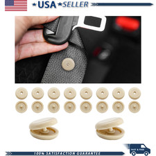 Seat Belt Button Stop Kit 10 Sets Snap-on Stopper Prevents Buckle Scolor Beige