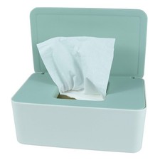 Diaper Wipes Dispenser, 7.3x2.8x4.5 Inch Pack of 1 , Green Lid, White Box