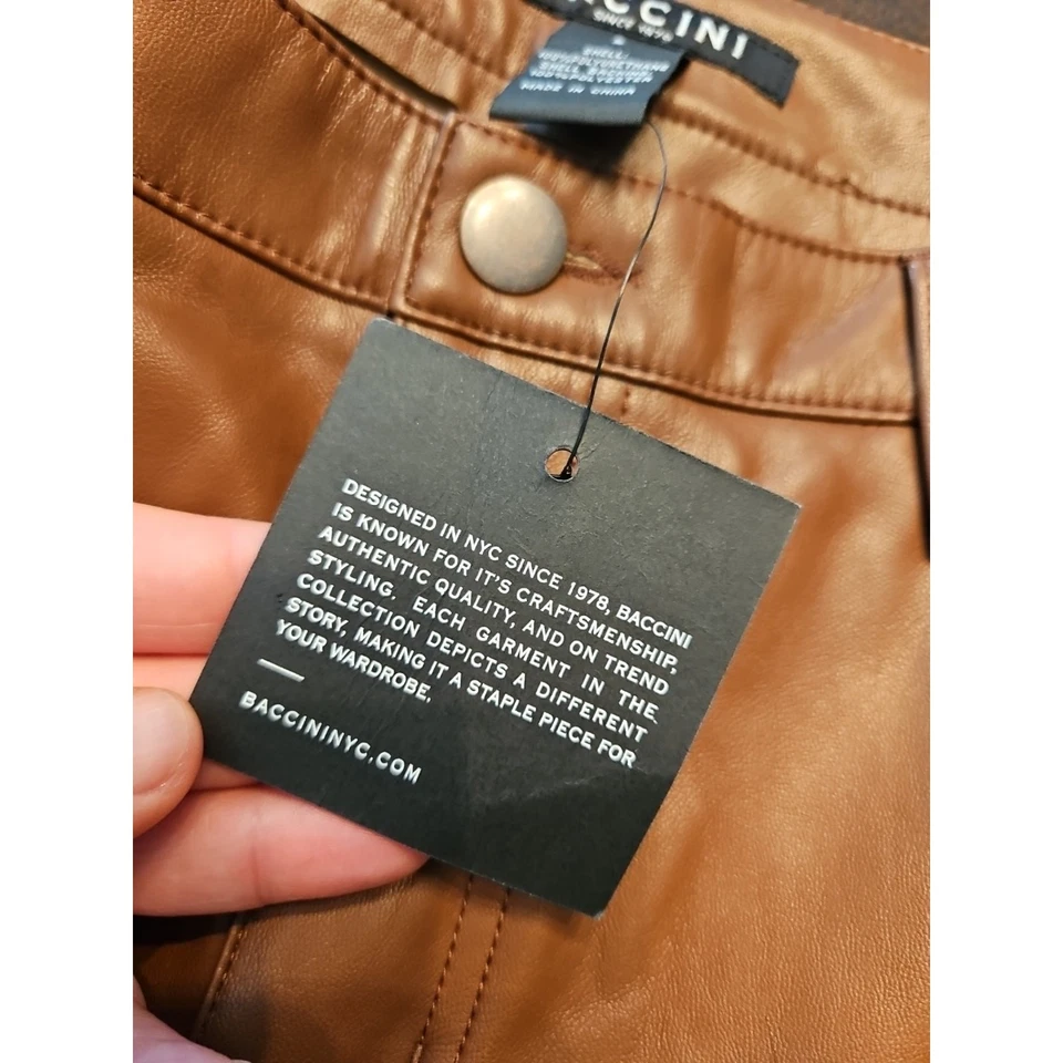 BACCINI NYC коричневый искусственного женщин размер 8 кожаные брюки новый с Ярлыками - Изображение 4 из 4
