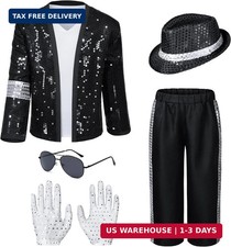 Dance Star Kids Costume for Boys 80s 90s Pop Stage Cosplay Party Halloween Role