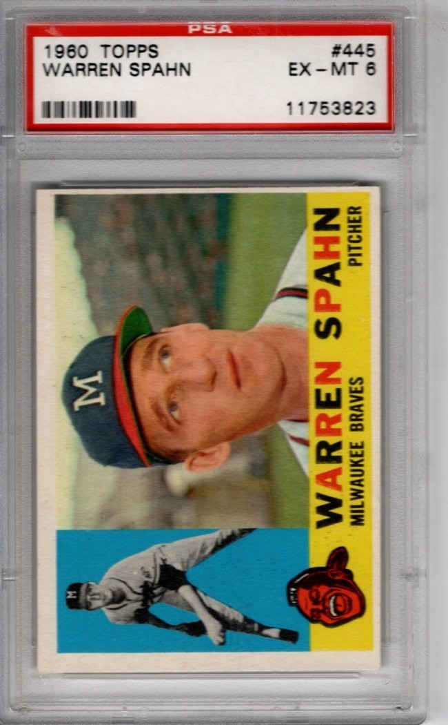 1960 Topps  #445 Warren Spahn   PSA 6