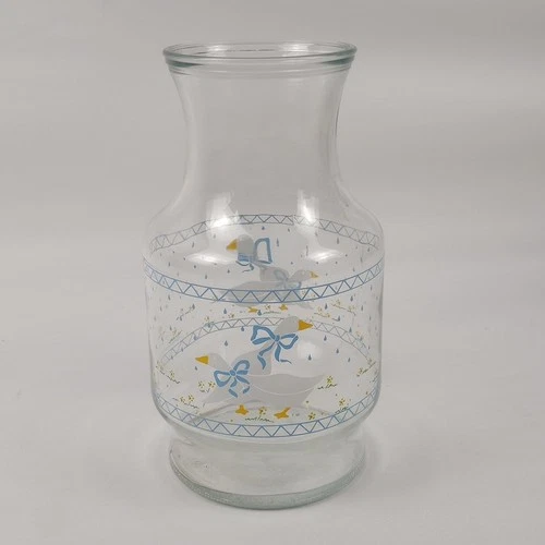 Anchor Hocking Vintage 1987 Duck/Goose Glass Pitcher Water Vase