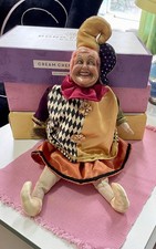 Wayne Kleski Katherine's Collection happy Lady Elf Jester Doll Mardi Gras 18  