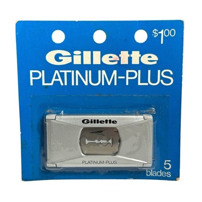 Gillette Platinum Plus Vintage Razor Blades 5 Count New Old Stock