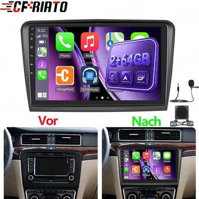 10.1'' Für Skoda Superb II 2008-2015 Android15 Autoradio Carplay Navi SWC Kamera