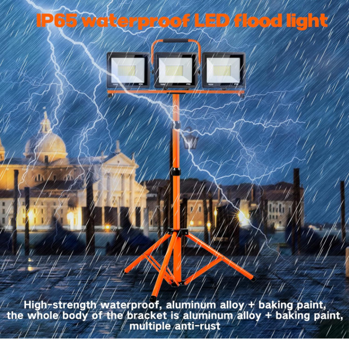 21000 Lumen LED Work Light with Stand, 3 Adjustable Heads, Foldable Tripod, 6500