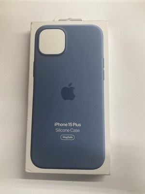 Apple iPhone 15 Plus Silicone Case with MagSafe Winter Blue New Genuine