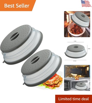Microwave Cover Collapsible Ventilated BPA-Free Silicone Plastic 2 Pack