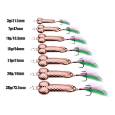 5pcs Penis Fishing Lures Spoon Lure Metal Crankbait Hooks Bass Bait Tackle 3-36g