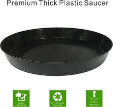 12” Black Plastic Saucer 6 Packs for Indoor Plant Growing