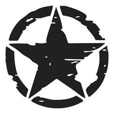 2er Set Army Stern Autoaufkleber 20x20cm Schwarz Matt Sticker für Auto K169