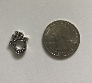 10 pcs Antiqued Silver Hamsa Charm Pendant Jewelry Findings Metal Hand Amulet
