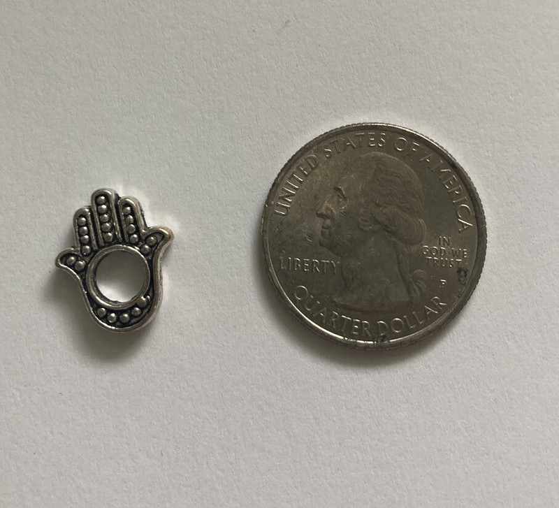 10 pcs Antiqued Silver Hamsa Charm Pendant Jewelry Findings Metal Hand Amulet