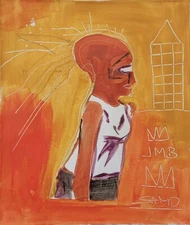 JMB Signed Neo-Expressionist Oil Painting on Canvas