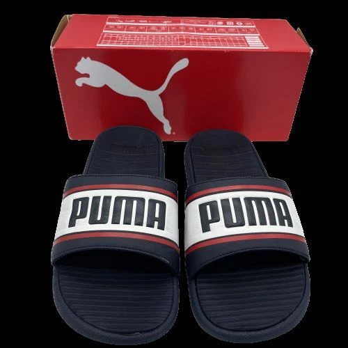 Sandali PUMA da uomo Coolcat Sport retrò slides blu navy bianco rosso 8 M US NUOVI