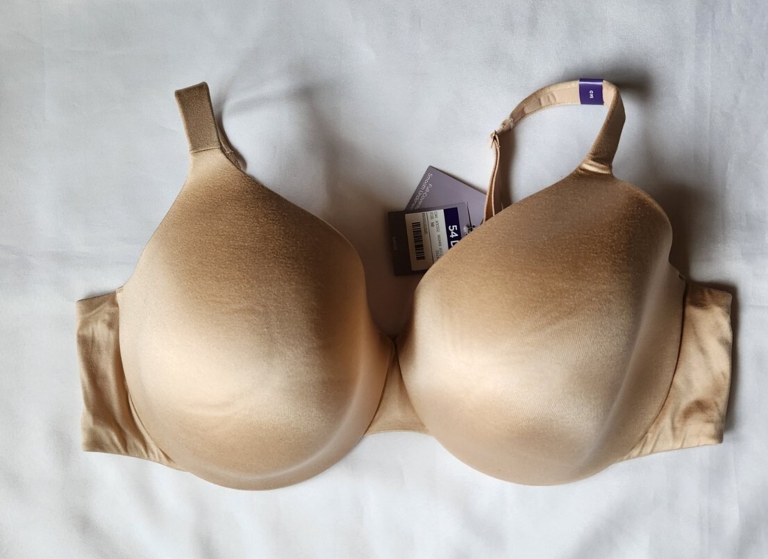 a Catherines Intimates Womens Underwire Full Coverage Beige Lined