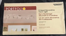 Portfolio 0266507 8 Head Track light Brushed Steel Finish New Open Box w/bulbs