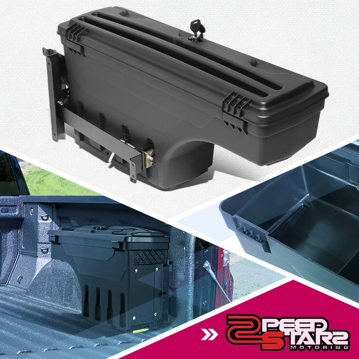 Right Truck Bed Wheel Well Swing Case Tool Box for 2015 2019 GMC Canyon Colorado