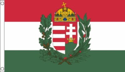 UNGARN FLAGGE mit STAATSWAPPEN 5' x 3' Ungarisches Wappen Fahnen