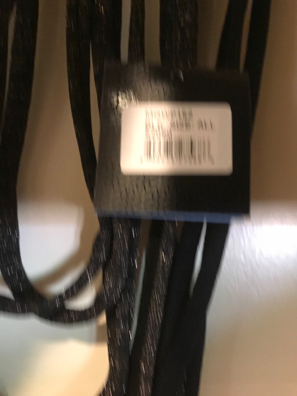 Knit Ming Wang Fabric Necklace Scarf Jewelry Black with Gold Sparkles Travel NEW